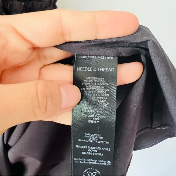 Needle & Thread Peaches Smocked Ankle Gown Size 16​ - Picture 4 of 8